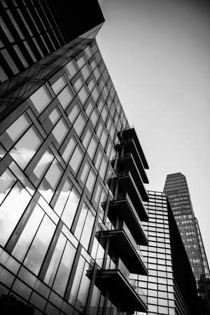 Corporate office building in Milan - detail in black and white tones.の写真素材