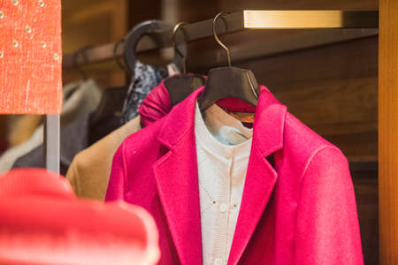 Women clothing in a store in Milan.の写真素材