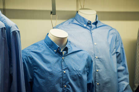 Men shirts in a store in Milanの写真素材