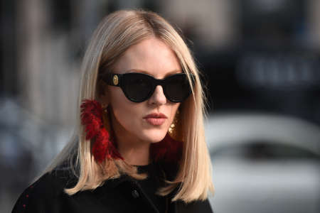 September 20, 2018: Milan, Italy -  Street style outfit during Milan Fashion Week - MFWSS19