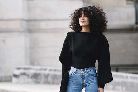 Paris, France - February 28, 2019: Street style outfit before a fashion show during Paris Fashion Week - PFWFW19のeditorial素材