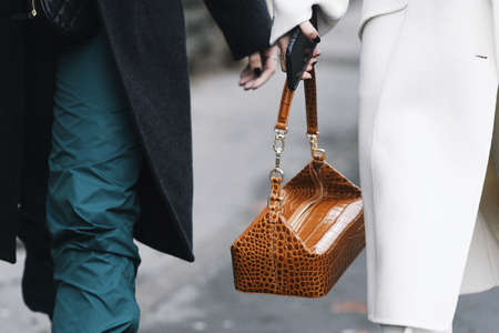 Paris, France - March 01, 2019: Street style outfit -   after a fashion show during Paris Fashion Week - PFWFW19のeditorial素材
