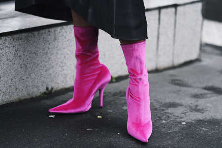 Paris, France - March 01, 2019: Street style outfit -   before a fashion show during Paris Fashion Week - PFWFW19のeditorial素材