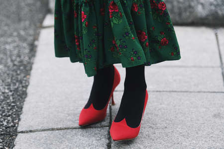 Paris, France - March 01, 2019: Street style outfit -  Mademoiselle Yulia before a fashion show during Paris Fashion Week - PFWFW19のeditorial素材