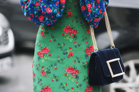 Paris, France - March 01, 2019: Street style outfit -  Mademoiselle Yulia before a fashion show during Paris Fashion Week - PFWFW19のeditorial素材