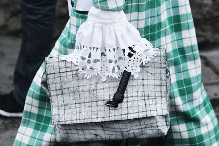 Paris, France - March 01, 2019: Street style outfit -   before a fashion show during Paris Fashion Week - PFWFW19のeditorial素材