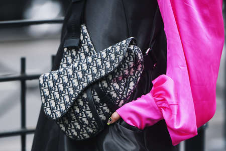 Paris, France - March 01, 2019: Street style outfit -   before a fashion show during Paris Fashion Week - PFWFW19のeditorial素材