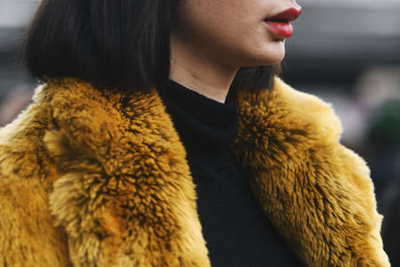 Paris, France - March 01, 2019: Street style outfit -   after a fashion show during Paris Fashion Week - PFWFW19のeditorial素材