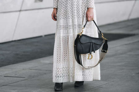 Paris, France - March 04, 2019: Street style outfit -  Aida Domenech after a fashion show during Paris Fashion Week - PFWFW19のeditorial素材