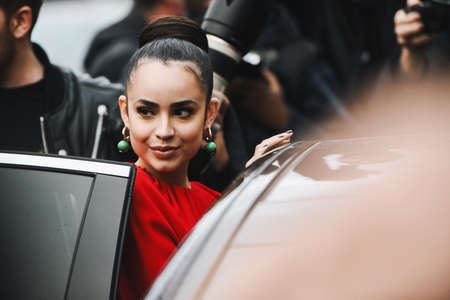 Paris, France - March 03, 2019: Street style appearance during Paris Fashion Week - PFWFW19のeditorial素材