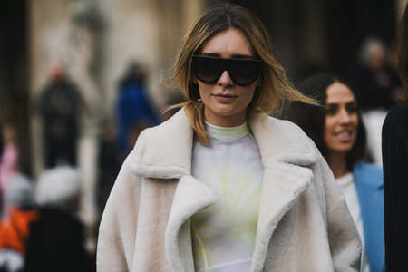 Paris, France - March 04, 2019: Street style appearance during Paris Fashion Week - PFWFW19