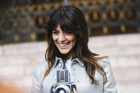 Paris, France - March 04, 2019: Street style outfit -  Fashionable person after a fashion show during Paris Fashion Week - PFWFW19のeditorial素材