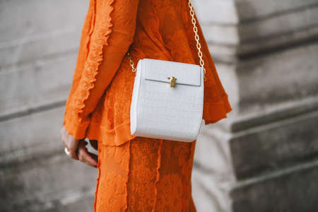 Paris, France - March 04, 2019: Street style outfit -  Candela Novembre after a fashion show during Paris Fashion Week - PFWFW19のeditorial素材