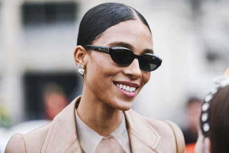Paris, France - March 05, 2019: Street style appearance during Paris Fashion Week - PFWFW19