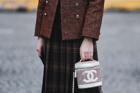 Paris, France - March 05, 2019: Street style appearance during Paris Fashion Week - PFWFW19のeditorial素材