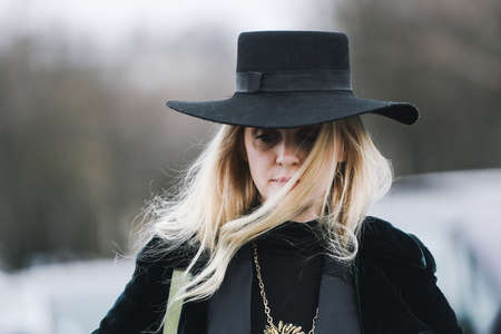 Paris, France - March 05, 2019: Street style appearance during Paris Fashion Week - PFWFW19