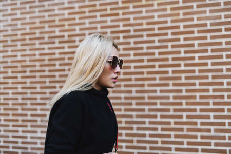 Milan, Italy - February 21, 2019: Street style â Look before a fashion show during Milan Fashion Week - MFWFW19のeditorial素材