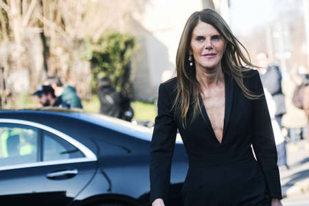 Milan, Italy - February 22, 2019: Street style â Outfit before a fashion show during Milan Fashion Week - MFWFW19のeditorial素材