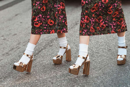 Street style outfit - clothing and accesoriesの写真素材