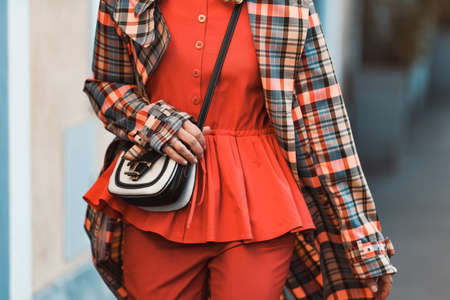 Milan, Italy - February 21, 2020: Street style outfit - streetstylefw20
