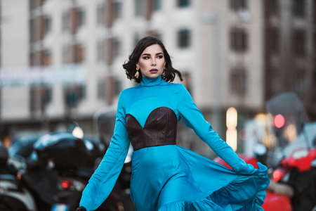 Milan, Italy - February 21, 2020: Street style appearance during Milan Fashion Week - streetstylefw20のeditorial素材