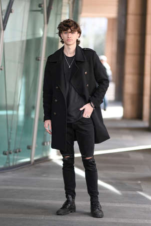 Milan, Italy - February 20, 2020: Street style appearance during Milan Fashion Week - streetstylefw20のeditorial素材