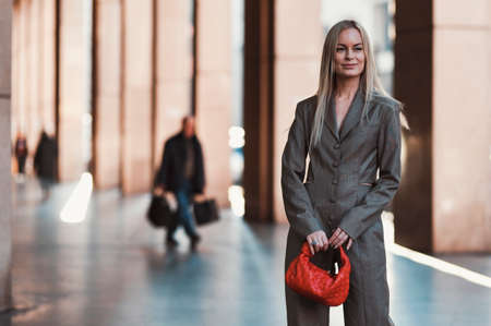 Milan, Italy - February 22, 2020: Street style appearance during Milan Fashion Week - streetstylefw20のeditorial素材