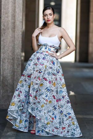 Milan, Italy - February 19, 2020: Street style appearance during Milan Fashion Week - streetstylefw20のeditorial素材