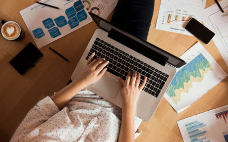 creative home work space - work from home conceptの写真素材