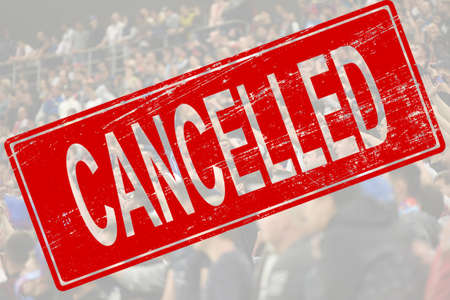 Cancelled sport event background - concept of cancellation events  due to to covid-19 outbreak.の写真素材