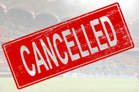 Cancelled sport event background - concept of cancellation events  due to to covid-19 outbreak.の写真素材