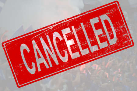 Cancelled sport event background - concept of cancellation events  due to to covid-19 outbreak.の写真素材