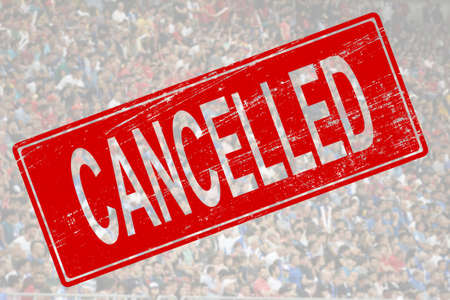 Cancelled sport event background - concept of cancellation events  due to to covid-19 outbreak.の写真素材
