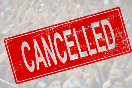 Cancelled sport event background - concept of cancellation events  due to to covid-19 outbreak.の写真素材