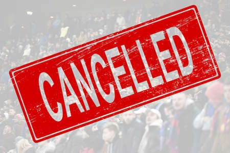 Cancelled sport event background - concept of cancellation events  due to to covid-19 outbreak.の写真素材