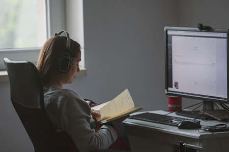 girl working from her home