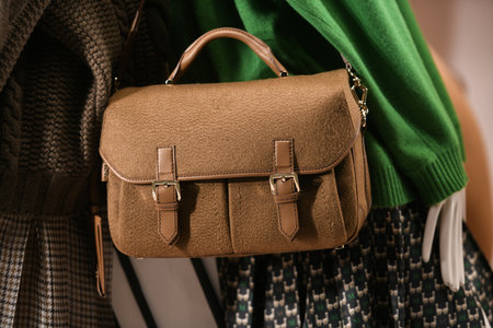 Milan, Italy - September 24, 2021: Handbags in a boutique store.のeditorial素材