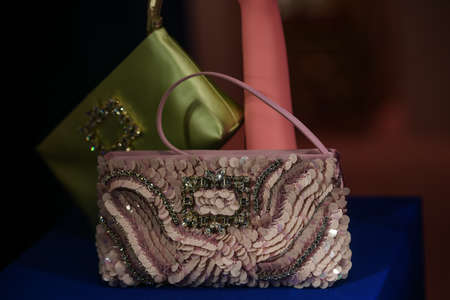 Milan, Italy - September 24, 2021: Handbags in a boutique store.のeditorial素材