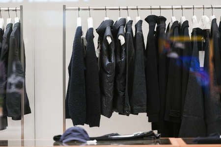 Men clothing in a store in Milan.の写真素材