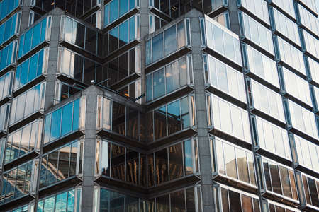 Detail of a modern building in blue tonesの写真素材