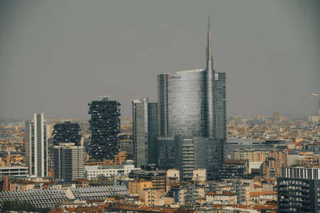 Milan, Italy - September 21, 2018: View of the city from above.のeditorial素材