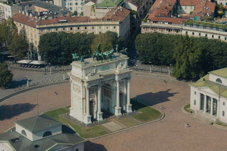 Milan view from above in autumn.の写真素材