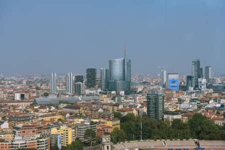 Milan, Italy - September 21, 2018: View of the city from above.のeditorial素材