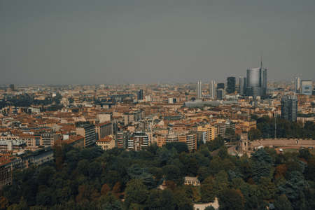 Milan, Italy - September 21, 2018: View of the city from above.のeditorial素材