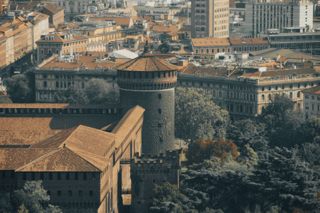 Milan view from above in autumn.の写真素材