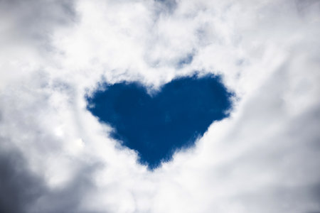 heart shape form in the sky