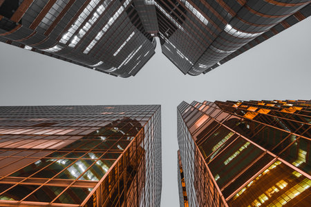 modern business skyscrapers and sky view landscape of commercial buildingのeditorial素材