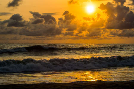 Sun set at beachの写真素材