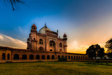 Beautiful view of Safdarjung's Tomb during sunset, New Delhiの写真素材