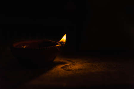 Diwali light using traditional diwa made of earth soilの写真素材